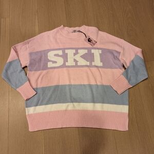Pink and Blue Striped Sweater